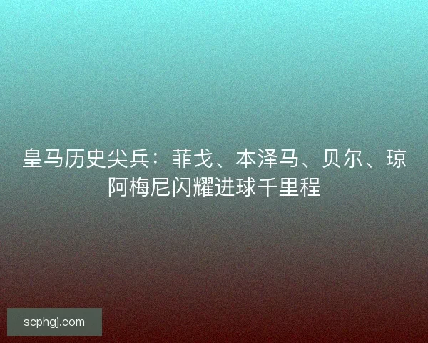 皇马历史尖兵：菲戈、本泽马、贝尔、琼阿梅尼闪耀进球千里程