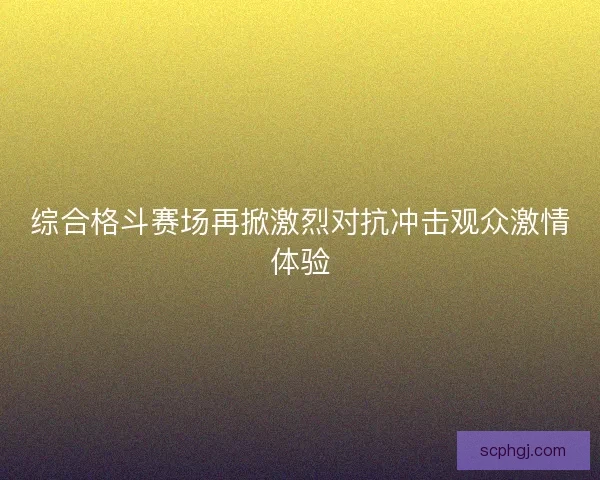 综合格斗赛场再掀激烈对抗冲击观众激情体验