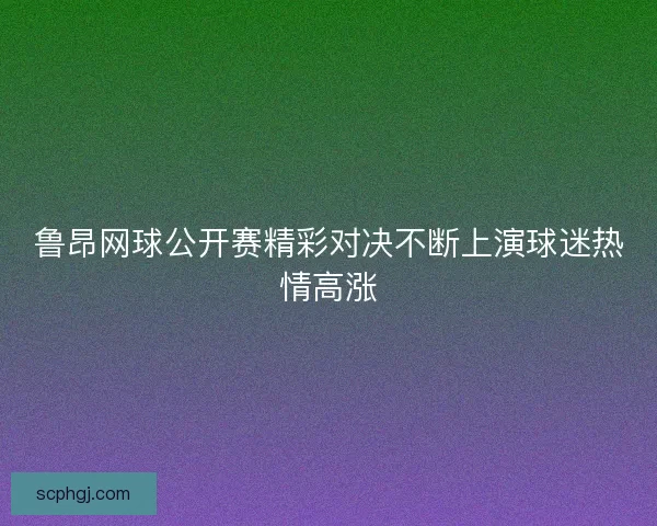 鲁昂网球公开赛精彩对决不断上演球迷热情高涨