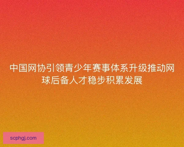 中国网协引领青少年赛事体系升级推动网球后备人才稳步积累发展
